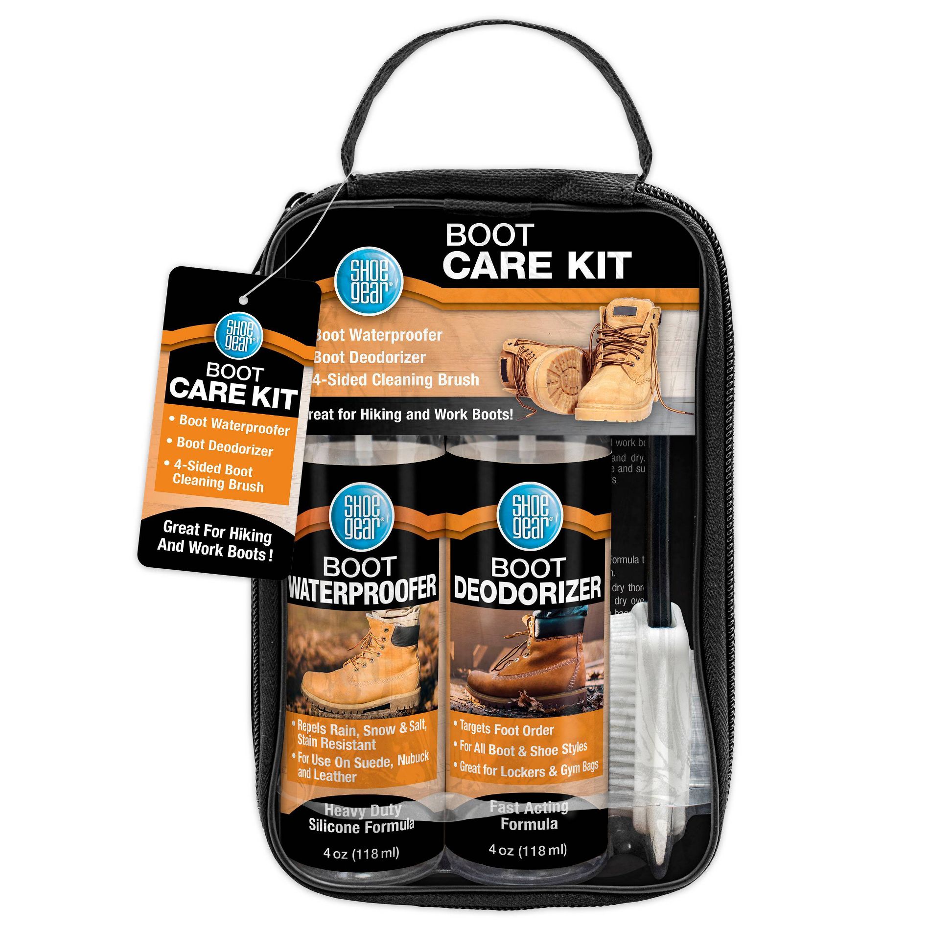 Shoe Gear Boot Care Kit: Plastic & Rubber Shoe Accessories, 3-Piece Set