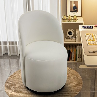 Modern Velvet Swivel Office Chair,360 Degree Rotating Desk Chair with Metal Base,Upholstered Office Chair for Home Office or Study-Coolbibila