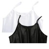 INSPIRE CHIC Women's Plus Size Full Slip Camisole Solid Satin Lotos Leaf Hem Basic Braces Nightgown Dress - 3 of 4