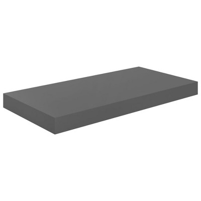 vidaXL Floating Wall Shelf High Gloss Gray 19.7"x9.1"x1.5" MDF