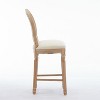Sapphtopaz French Style Wooden Dining Chairs Set of 2, Solid Wood Frame Accent Chairs, Linen Fabric Kitchen Chairs for Dining Room, Kitchen - 2 of 4