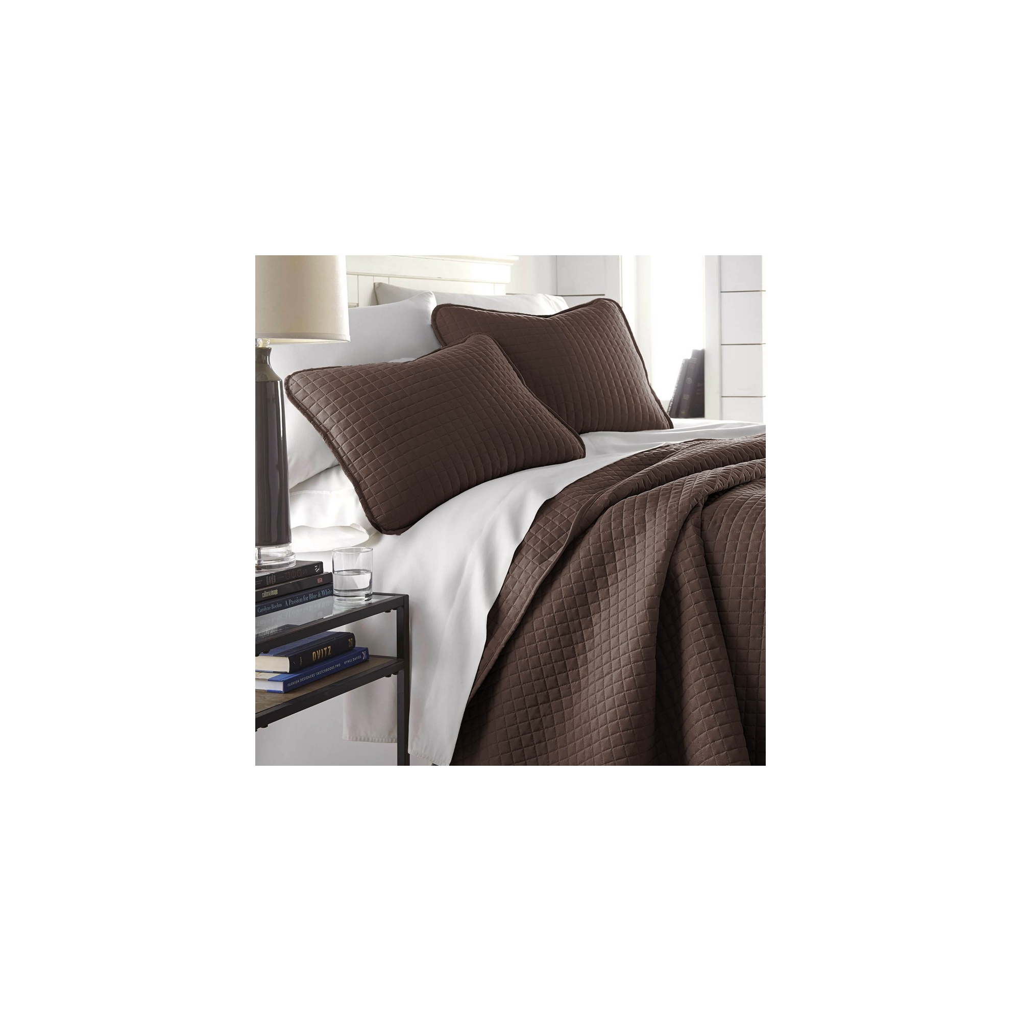 Southshore Fine Living Oversized Lightweight 3-Piece Quilt Set Brown King / California King