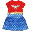DC Comics Girls' Wonder Woman Short Sleeve 3 Tier Nightgown Pajama - 2 of 4