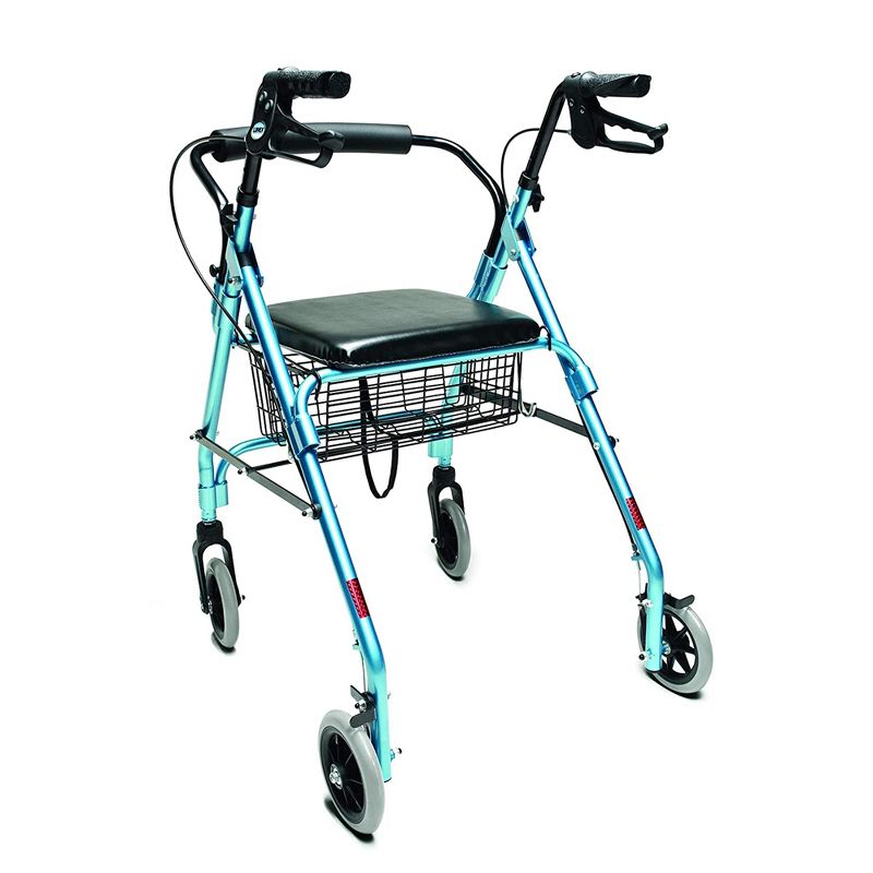 Graham Field Lumex Walkabout Lite Rollator with Seat and 6 Inch Wheels with Ergonomic Hand Grips & adjustable Handle Height for Everyday Use, Aqua, 3 of 7