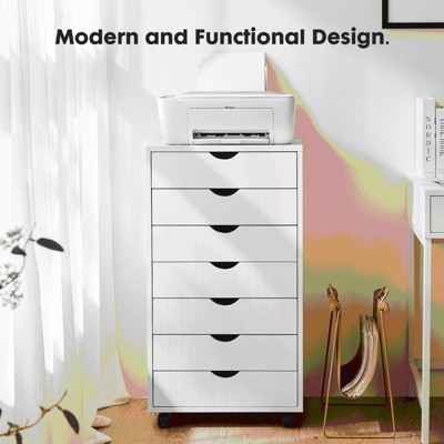 MAYEERTY 5-Drawer Mobile File Cabinet, Storage Cabinet Dressers with Wheels Mobile Organizer Drawers for Office, Bedroom, Home