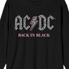 AC/DC Leopard Print Back In Black Adult Black Long Sleeve Tee - 2 of 4