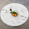 Dolonm 47-inch Round Marble Dining Table with Stainless Steel Base for Kitchen, Dining Room - 3 of 4