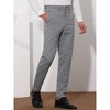 Lars Amadeus Men's Classic Straight Leg Business Plaid Trousers - 2 of 4