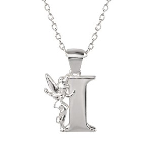 Disney Tinkerbell I initial Silver Pendant Necklace Target