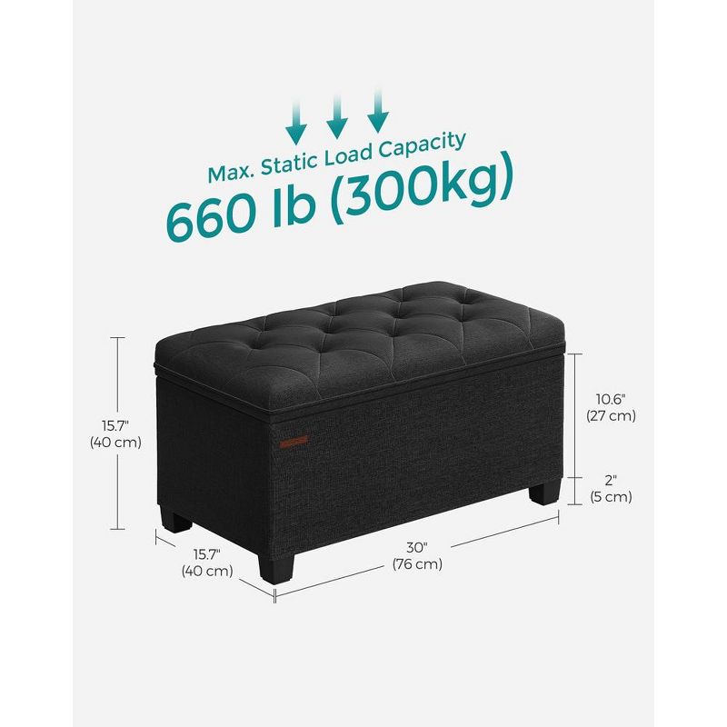 SONGMICS Storage Ottoman Bench Hold up to 660lbs Ottoman with Storage Bedroom Ottoman Bench, 5 of 8
