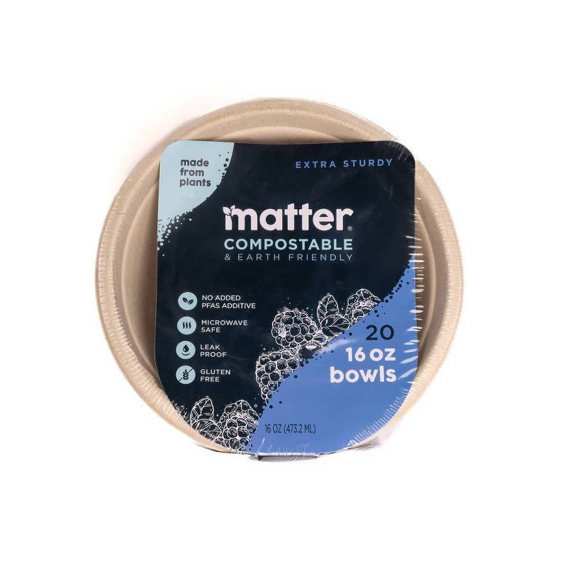 Matter Compostable Fiber Bowls - 16oz/20ct, 1 of 6