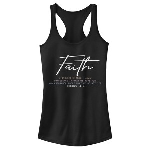 Juniors Womens Lost Gods Faith Definition Racerback Tank Top - 1 of 4