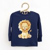 The Juniper Shop Watercolor Lion Toddler Long Sleeve Tee - 4T - Navy - 2 of 4