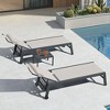 PURPLE LEAF Outdoor Lounge Chair Set Aluminum Patio Chaise Lounger with Side Table and Pillow for Outside Pool Beach Sunbathing Tanning Recliner - 3 of 4