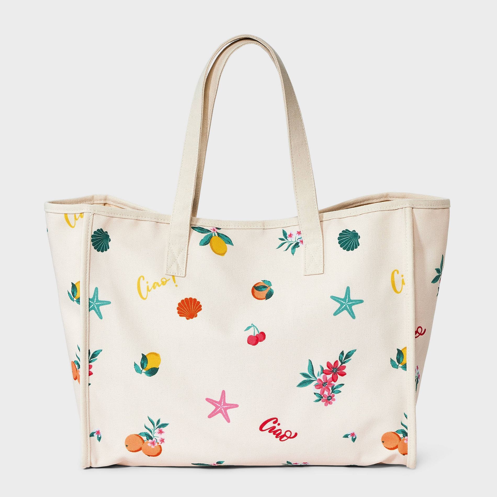 Girls' 'Ciao' Printed Canvas Tote Bag - art class™ Off-White