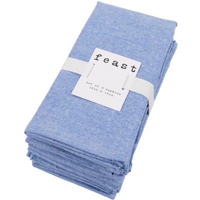 Kaf Home Feast Dinner Napkins  Set Of 12 Oversized, Easy-care, Cloth  Napkins (18 X 18 Inches) - Blue : Target