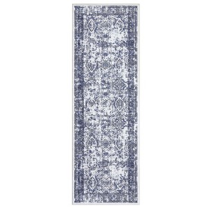 Washable Vintage Printed Rug Non Slip Low Pile Rug Soft Throw Floor Cover Foldable Indoor Carpet for Living Room Bedroom Playroom Nursery - 1 of 4