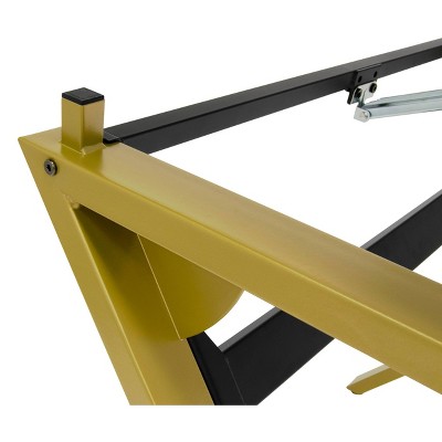 Stellar 36" Black and Gold Adjustable Drawing Table with Padded Stool