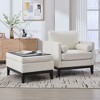 CAVINAS Farmhouse Upholstered Accent Armchair with Ottoman&Reversible Lid Coffee Table,Luxury Boucle Lounge Chair for Living Room&Bedroom - 3 of 4
