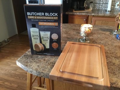John Boos Block BBQBD Tabla para picar reversible, madera de arce, veta  visible, con ranura para líquidos, Cereza
