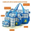 Racxily 5PCS Baby Nappy Diaper Bags Set Mummy Diaper Shoulder Bags w/ Nappy Changing Pad Insulated Pockets Travel Tote Bag - 3 of 4