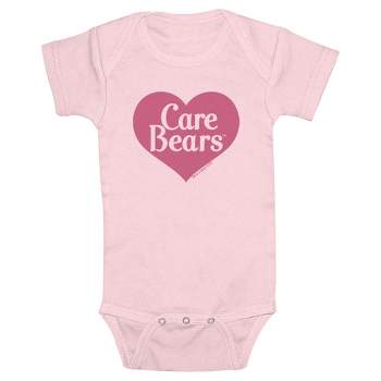 Infant's Care Bears Pink Heart Logo Onesie