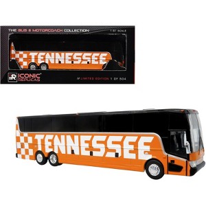 Van Hool TX-45 Motorcoach Bus "Premier Transportation" Orange and Black 1/87 (HO) Scale Diecast Model by Iconic Replicas - 1 of 4