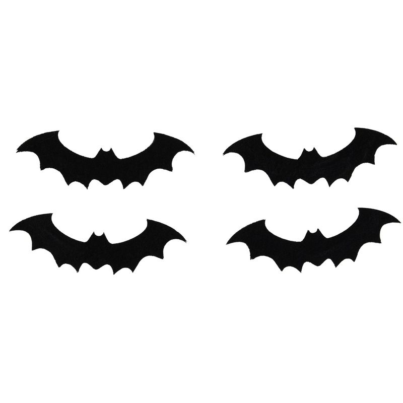 Northlight Set of 10 Black Halloween Posable Felt Bats 12", 5 of 7