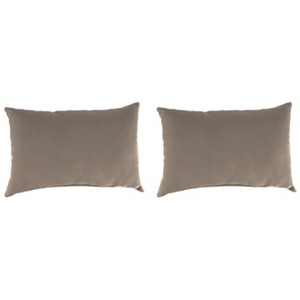 Outdoor Set of 2 Lumbar Accessory Toss Pillows: Water-Resistant, Patio & Poolside - Jordan Manufacturing - 1 of 3