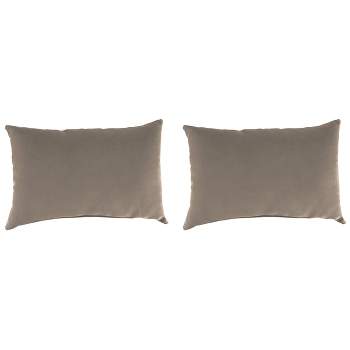 Outdoor Set of 2 Lumbar Accessory Toss Pillows - Brown - Jordan Manufacturing