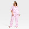 Women's Wicked x Katie Kime Pajama Set 2pc - Pink - 3 of 3