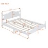 Wood Platform Bed with Retro Design Headboard, Sturdy Pine Frame, No box spring beds, Easy Assembly-Maison Boucle - 4 of 4