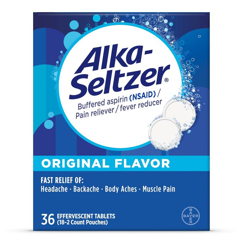 Alka-Seltzer Fast relief of Headache, Muscle Aches and Body Aches Original Effervescent Tablets - 36ct, 1 of 12