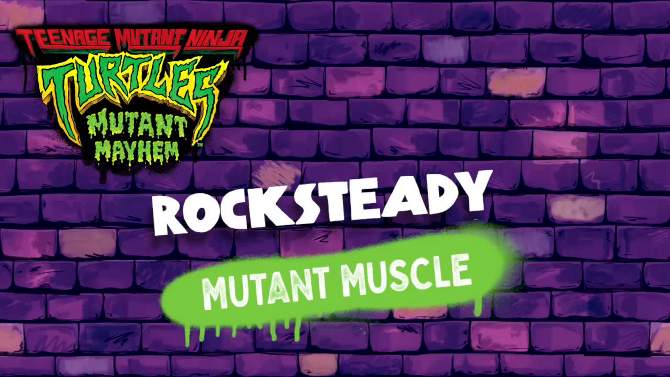Teenage Mutant Ninja Turtles: Mutant Mayhem Rocksteady Action Figure, 2 of 8, play video