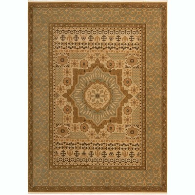 Elegant Cream 9' x 12' Synthetic Rectangular Area Rug