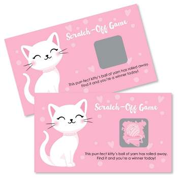 Big Dot of Happiness Purr-fect Kitty Cat - Kitten Meow Baby Shower or Birthday Party Game Scratch Off Cards - 22 Count