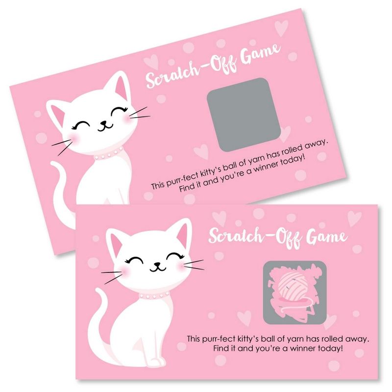 Big Dot of Happiness Purr-fect Kitty Cat - Kitten Meow Baby Shower or Birthday Party Game Scratch Off Cards - 22 Count, 1 of 7