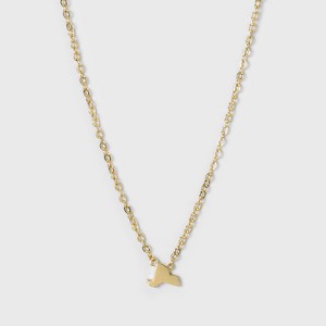 New York Mini Solid Icon Necklace - Gold, Women