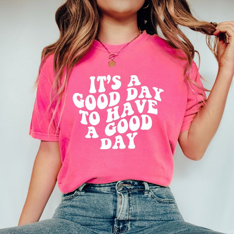 Simply Sage Market Women's It's A Good Day To Have A Good Day Short Sleeve Garment Dyed Tee, 3 of 4