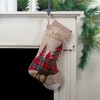 Northlight 19" Beige and Red Plaid Reindeer With Forest Trees Christmas Stocking - 2 of 4