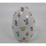 7.25" Flower Printed Decorative Easter Egg Figurine - Spritz™