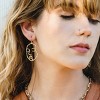 sanctuaire Hammered Modern Art Face Statement Drop Earrings Gold - 2 of 3