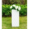 27.6" Square Concrete/Fiberglass Elegant Retro Indoor/Outdoor Planter Pure White - Rosemead Home & Garden, Inc.: UV & Weather-Resistant - 2 of 4