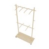 Yukimo 73"H Solid Wood Garment Clothes Drying Rack with 6 Wooden Hangers, Space-Saving Design, Adjustable Shelf, and Wheels for Easy Mobility - 3 of 4