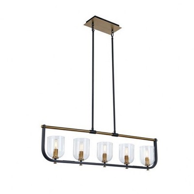 Artcraft Lighting Cheshire 5 - Light Island Pendant Light in  Black/Brass