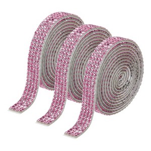 Unique Bargains Self-Adhesive DIY Crafts Decorations Crystal Rhinestone Diamond Ribbon 3 Rolls - 1 of 4