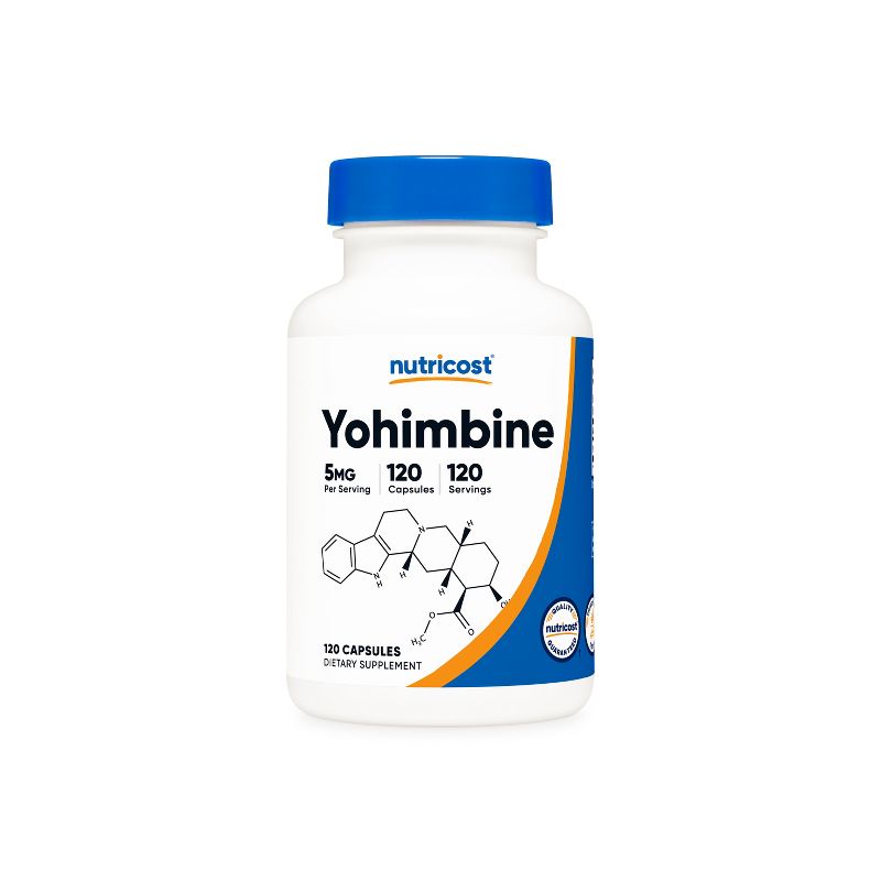 Nutricost Yohimbine HCL Capsules (120 Capsules / 5 mg Yohimbine Per Serving) | Yohimbine HCl Supplement for Men and Women - Gluten Free, Non-GMO, 1 of 6