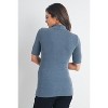 Hello Miz Women's Ribbed Mock Neck Elbow Sleeve Maternity Top - 3 of 4