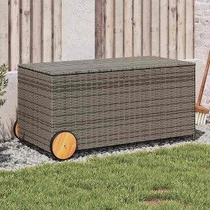 Garden Storage Box Grey PE rattan Large Garden Storage Box - 1 of 4