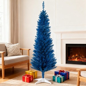 TinyhomieEye-Catching Pencil Christmas Tree, Artificial Xmas Tree with Sturdy Stand for Festive Home Decor - 1 of 4